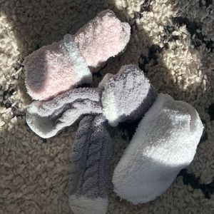 multi colored fuzzy socks set of three or one